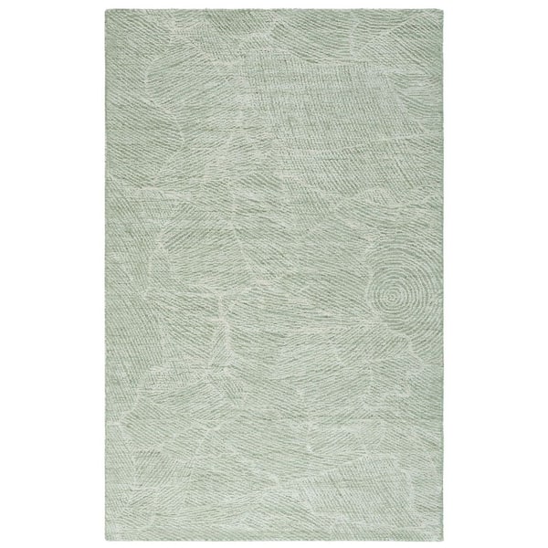 Metro 6 ft. x 9 ft. Sage/Ivory Solid Color Abstract Area Rug