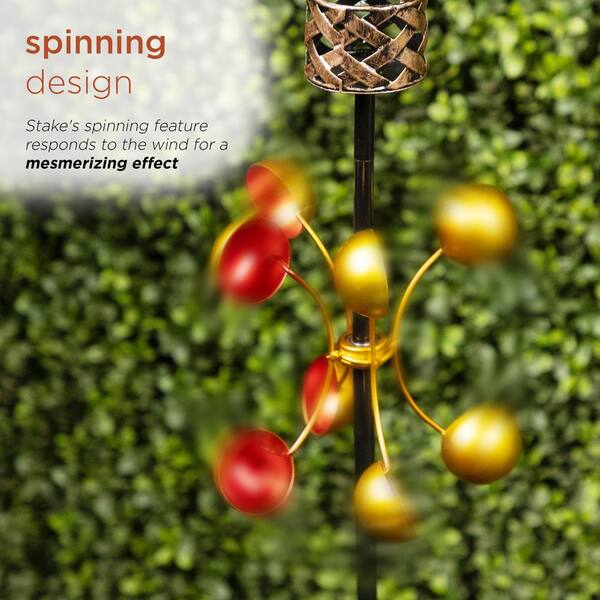 Alpine Corporation Solar Yellow Hot Air Balloon Spinning Garden