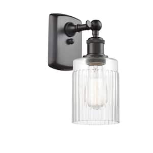 Hadley 1-Light Oil Rubbed Bronze Wall Sconce with Clear Glass Shade