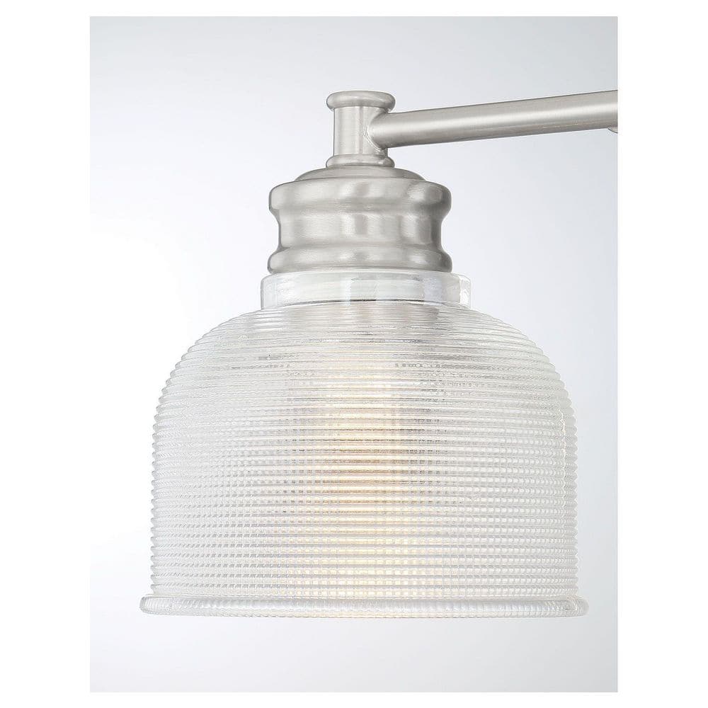 Brushed Nickel 3-Light Vanity Light with Clear Glass Shades
