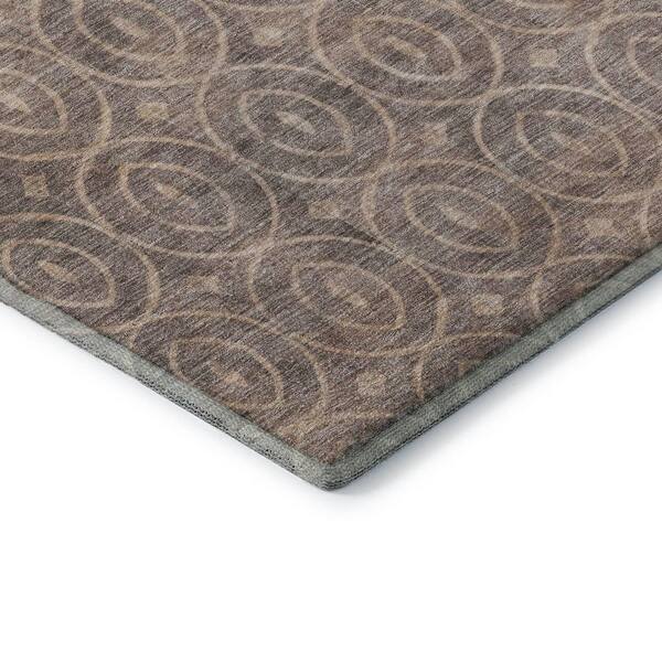 Mayfield Premium Machine Washable Abstract AMF1227 Mocha 10 ft. x 14 ft. Area Rug