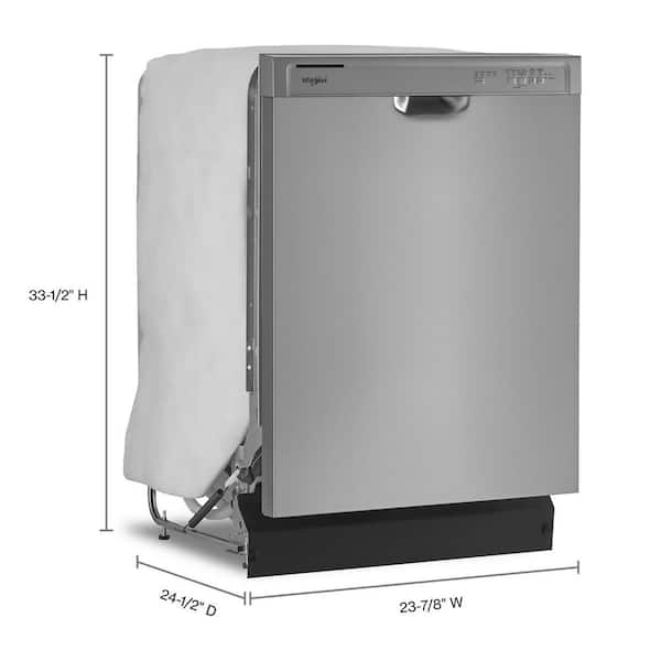Whirlpool 24 in. Front Built In Tall Tub Dishwasher in Stainless Steel with 4 Cycles WDF341PAPM The Home Depot
