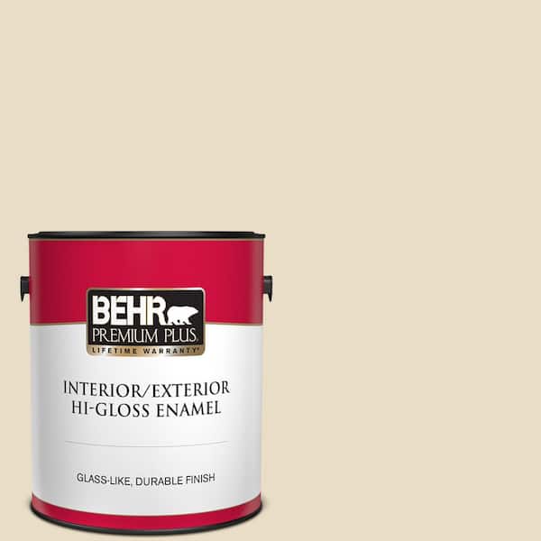 BEHR PREMIUM PLUS 1 gal. #N290-2 Authentic Tan Hi-Gloss Enamel Interior/Exterior Paint