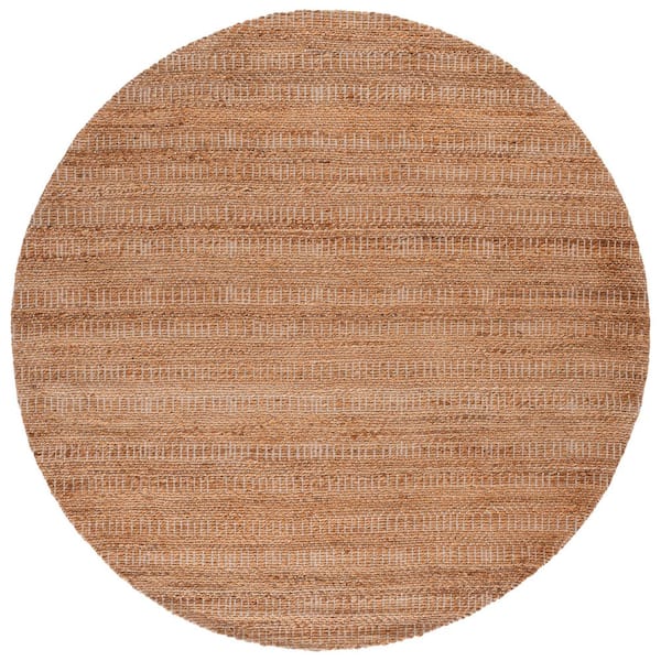 Natural Fiber 7 ft. x 7 ft. Round Natural/Ivory Trellis Geometric Area Rug