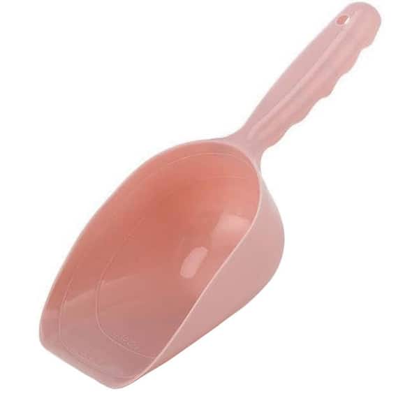 Unbranded Pet Food Scoop Light Pink Plastic 1 Cup Capacity for Dog Cat Bird Rabbit with Measurement Lines