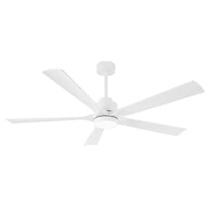 60 in. LED Indoor White Ceiling Fan with Remote