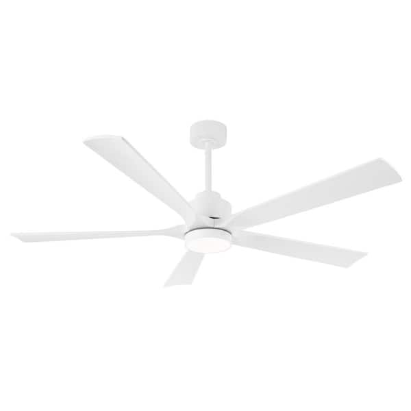 WINGBO 60 in. LED Indoor White Ceiling Fan with Remote