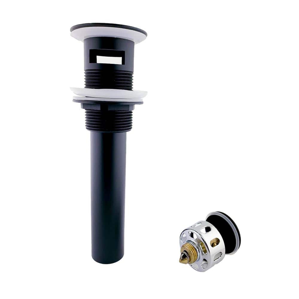 8 in. Pop-Up Drain with Overflow in Black