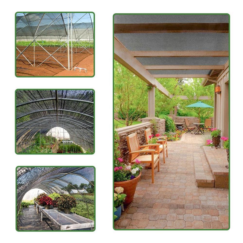 Bigroof 6 ft. x 10 ft. Black HDPE Sun-Block Shade Cloth