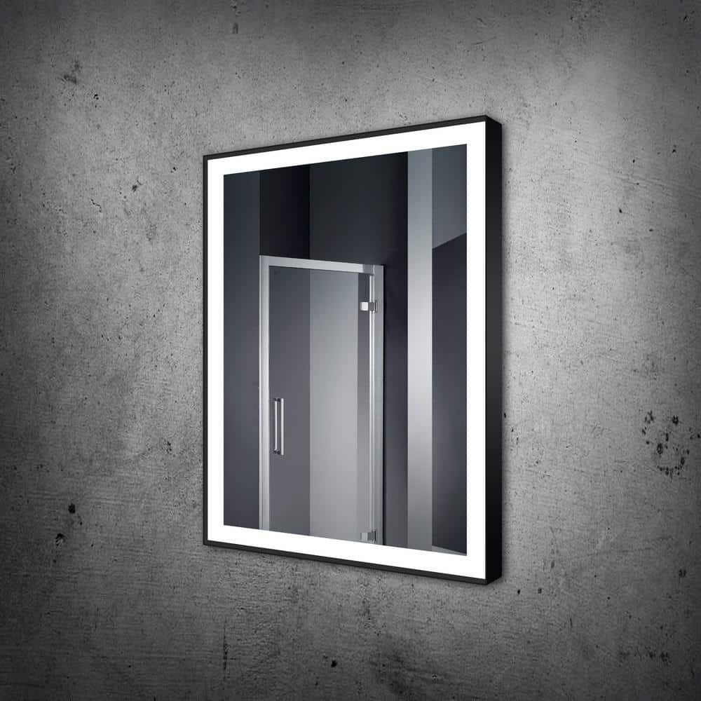 24 in. W x 32 in. H Rectangular Black Framed Wall Mounted Bathroom Vanity M