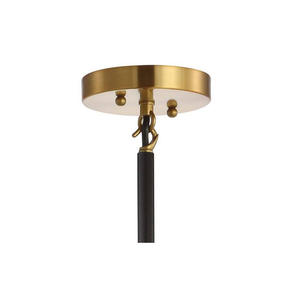Caleb 28" Brass Gold & Black Sputnik LED Chandelier with Frosted Glass