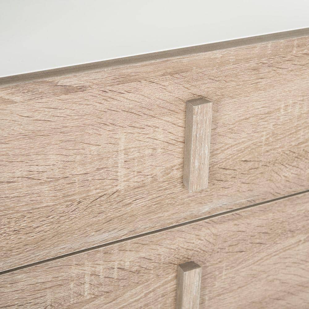 Transitional White & Gray 2-Drawer Freestanding Cabinet