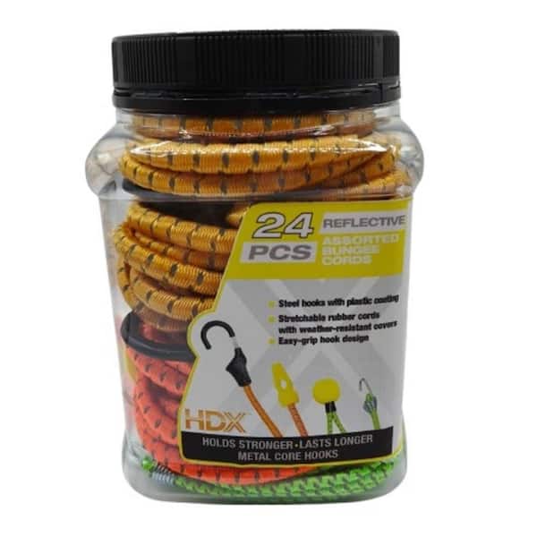 24-Pack Reflective Bungee Cords