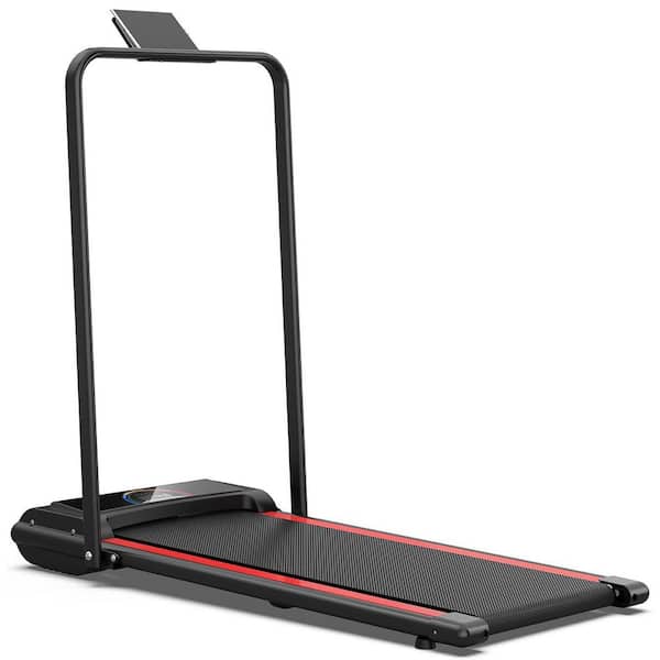 2.25 HP Black Metal Foldable Electric Treadmill with Safety Key, LED Display and Inclines