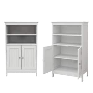 22 in. W x 13 in. D x 36 in. H White Freestanding Linen Cabinet with Adjustable Shelf