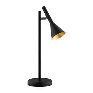 Cortaderas 18.50 in. Black Table Lamp with Black/Gold Metal Shade