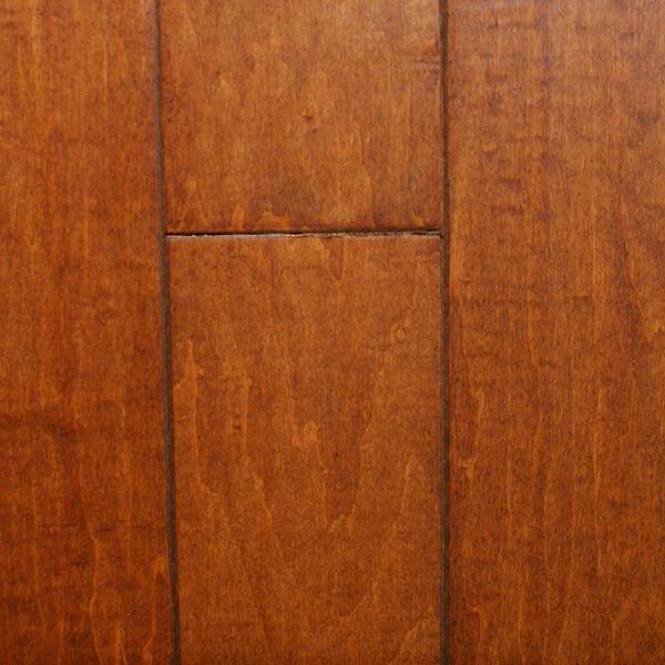 Millstead Take Home Sample - Hand Scraped Maple Spice Engineered Click Hardwood Flooring - 5 in. x 7 in.