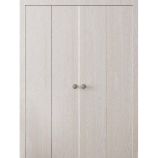 3011 96 in. x 80 in. Sold Core Ash Franko Color Wood Bi-fold Door with Hardware