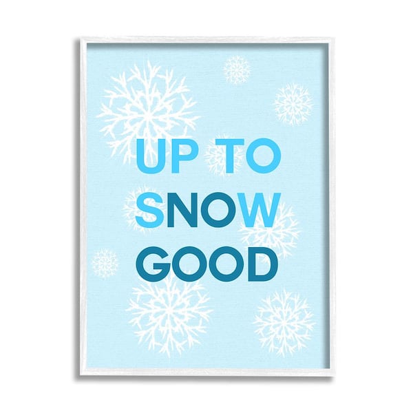 Stupell Industries Up To Snow Good Phrase by Lil' Rue 1 Piece Framed Graphic Print Typography Poster Art Print 14 in. x 11 in.