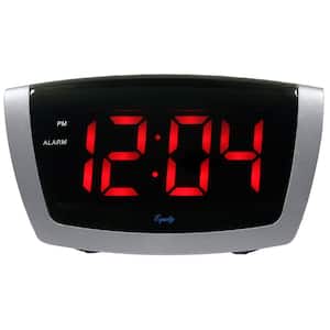 7.25 in. x 3.9 in. Red LED Alarm Clock with HI/LO Dimmer