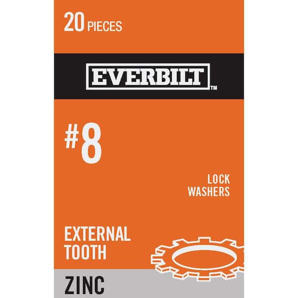 Everbilt #8 Zinc-Plated External Tooth Lock Washer (20-Pieces)