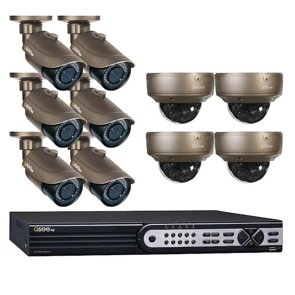 Q-SEE Platinum Series 16-Channel 1080p 3TB NVR Surveillance System with (6) Bullet and (4) Dome Cameras, 100 ft. Night Vision