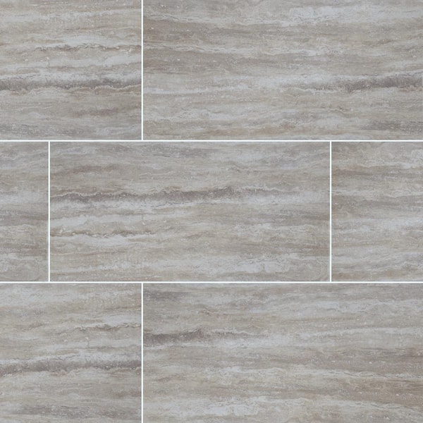 MSI Take Home Tile Sample - Pietra Trevi Gray 4 in. x 4 in. Polished Porcelain Floor and Wall Tile