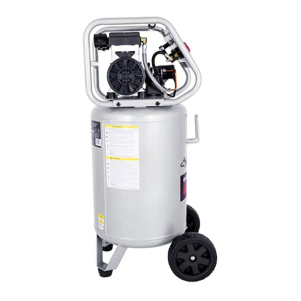 Husky - 20 Gal.165 PSI Vertical Electric Oil-Free Quiet Auto/Workshop Air Compressor with Dual Gauges and 2-Quick Couplers