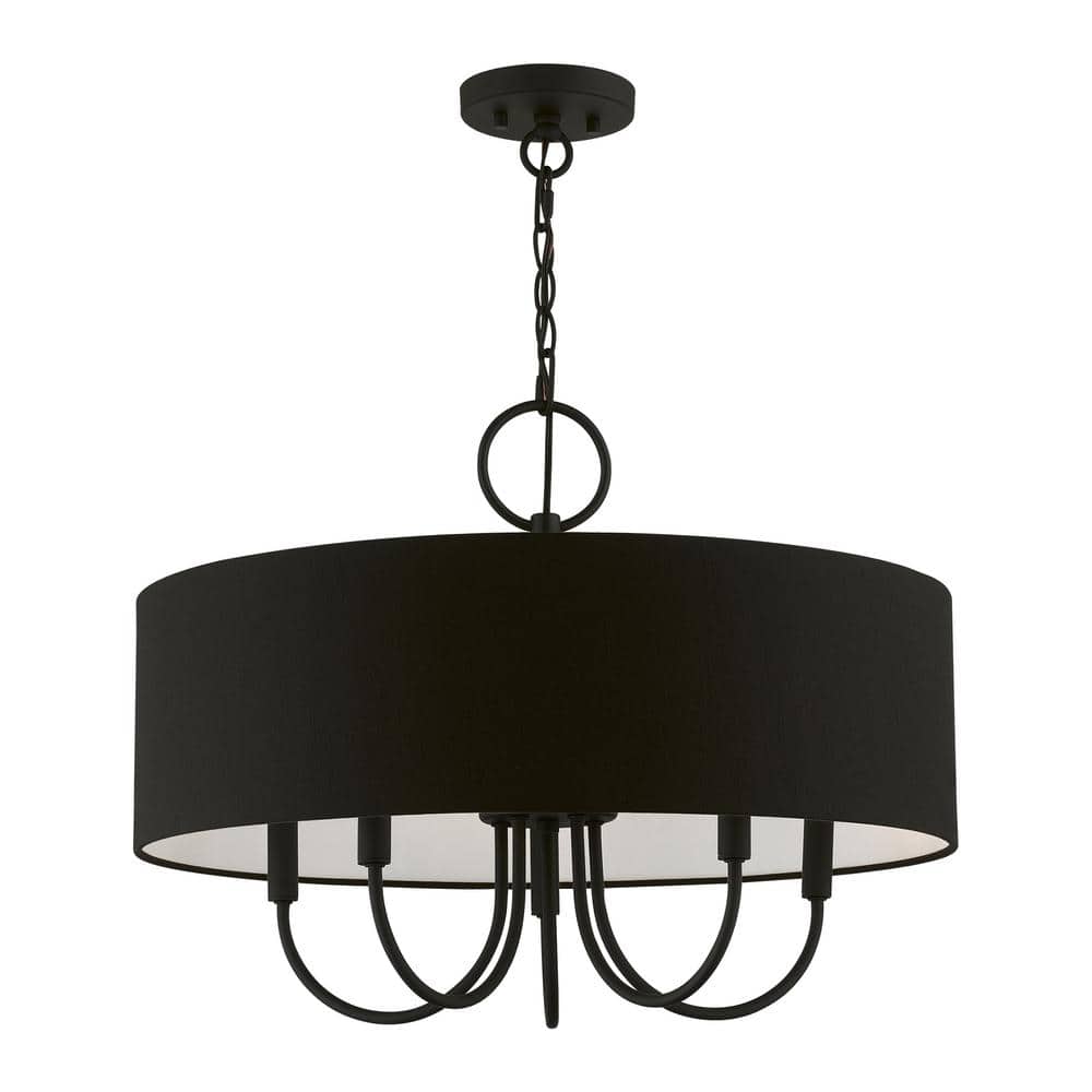 Bainbridge Mini Drum 5-Light Black Pendant Chandelier