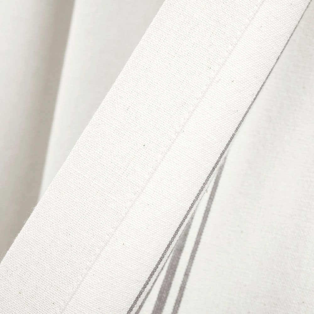 Gray and White Striped Cotton Rod Pocket Window Valance