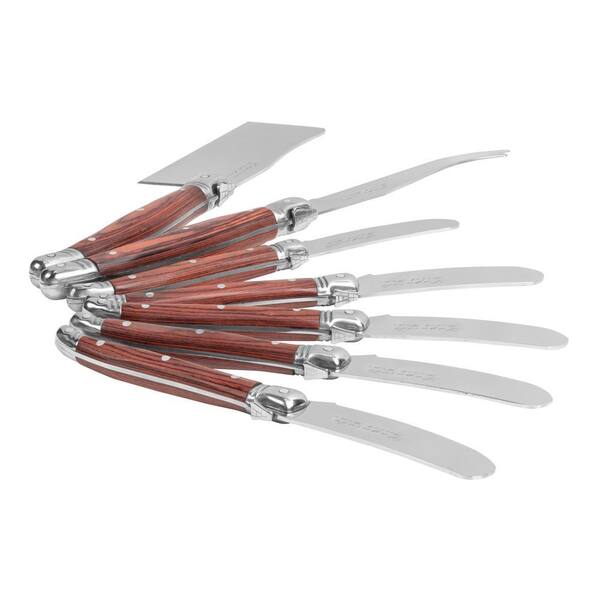 French Home 7-Piece Laguiole Cheese Knife and Spreader Set with