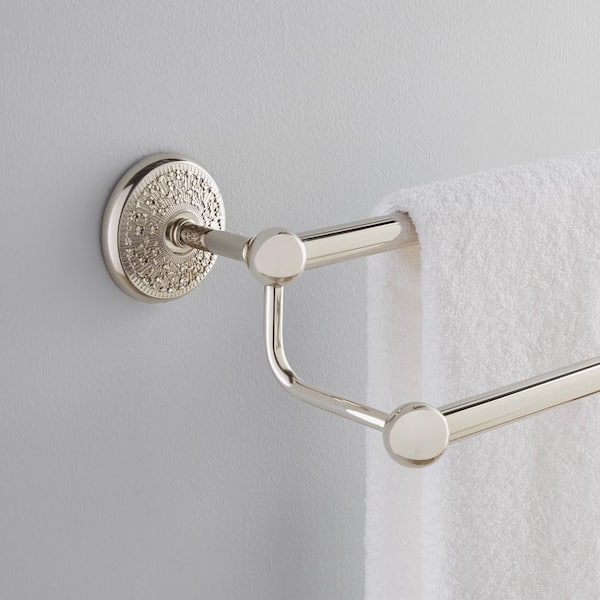Allied Brass Prestige Monte Carlo Collection 24 in. Double Towel Bar in  Polished Nickel PMC-72/24-PNI The Home Depot