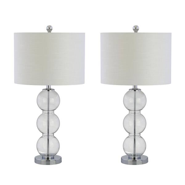 Jonathan Y Bella 27 In Clear Chrome Glass Triple Sphere Table Lamp Set Of 2 Jyl1070d Set2 The Home Depot Jonathan Y Bella 27 In Clear Chrome, Home Depot Table Lamps Sets