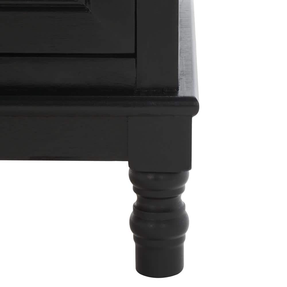 Tate Traditional Farmhouse Chic Black Sideboard with Carved Legs