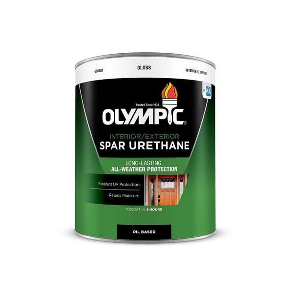 Olympic 1 Qt Gloss Oil Based Interior Exterior Spar Urethane 605401 04 The Home Depot
