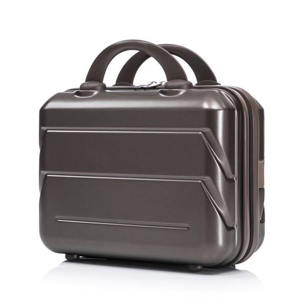LIVACA 2-Piece Brown ABS Plastic Spinner Wheel Luggage Set with