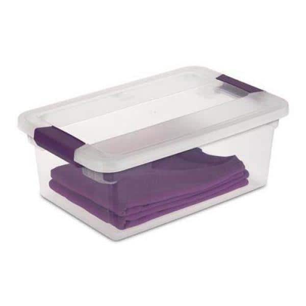 Sterilite 15 Quart Clear Plastic Latching Storage Container Box