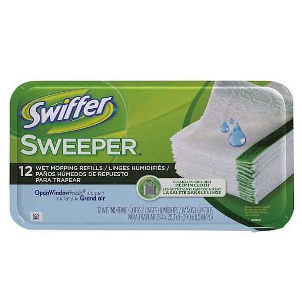 Swiffer Sweeper Wet Cloth Refills with Open Window Fresh Scent (12-Count) (12-Pack)