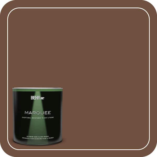 BEHR MARQUEE 1 qt. #ICC-81 Traditional Leather Semi-Gloss Enamel Exterior Paint & Primer