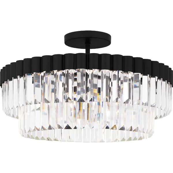 Quoizel Starlight 18.5 in. 4-Light Matte Black Semi-Flush Mount