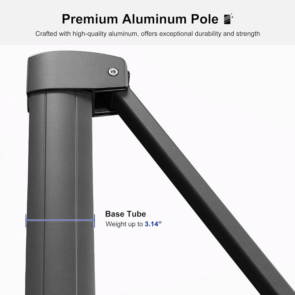 Mint Green 9 Ft Square Cantilever Patio Umbrella with Gray Aluminum Pole