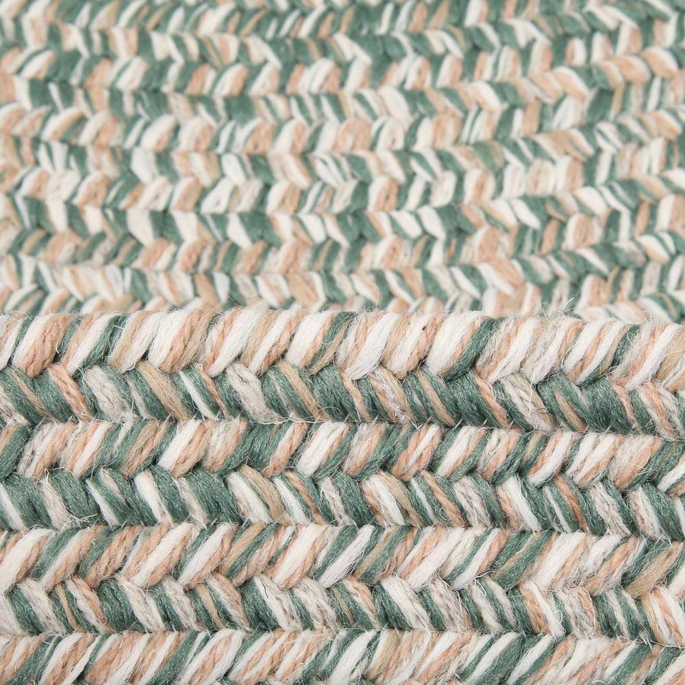 Tremont Green Wool and Synthetic 12'x15' Oval Braided Rug