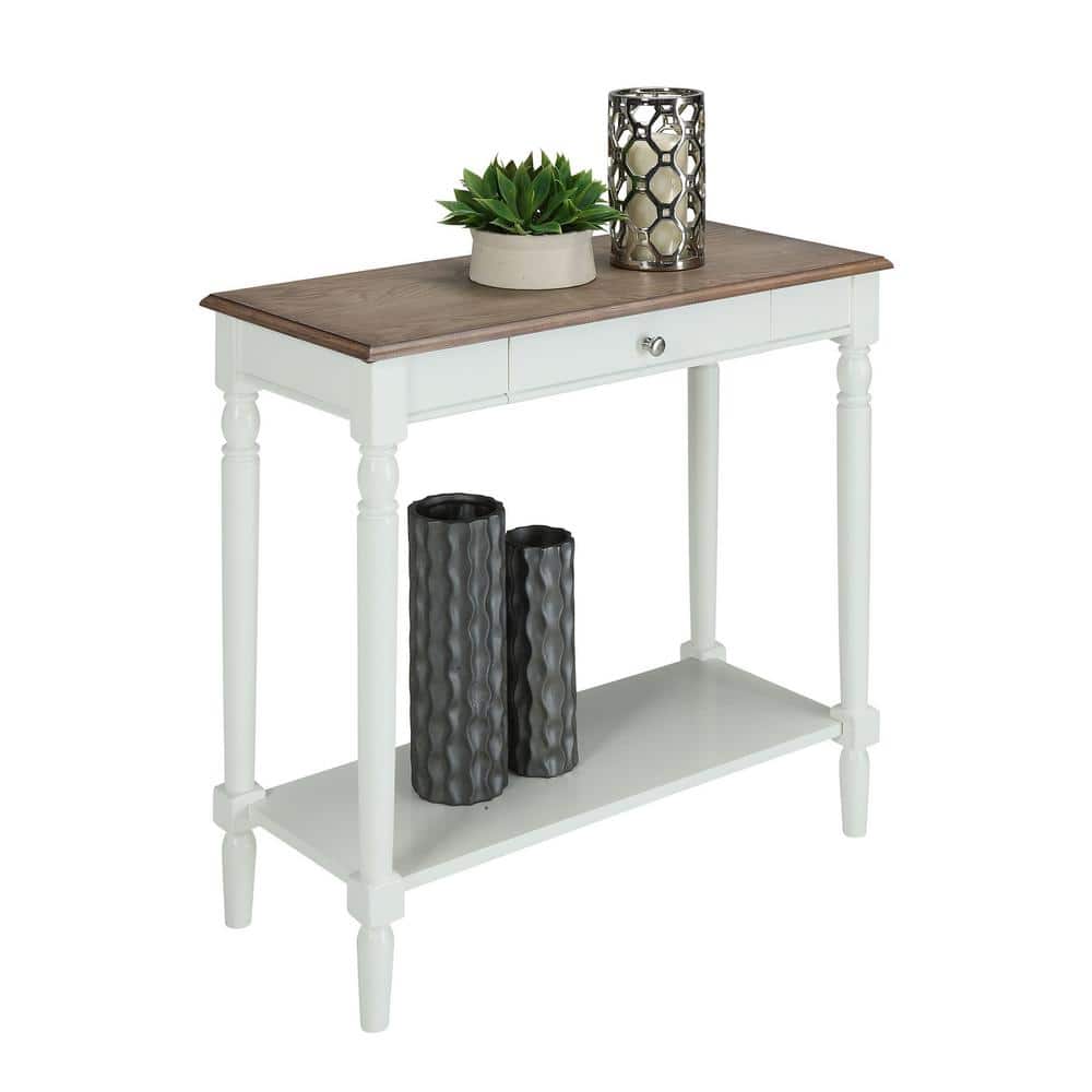 Driftwood and White 1-Drawer Hall Table with Shelf