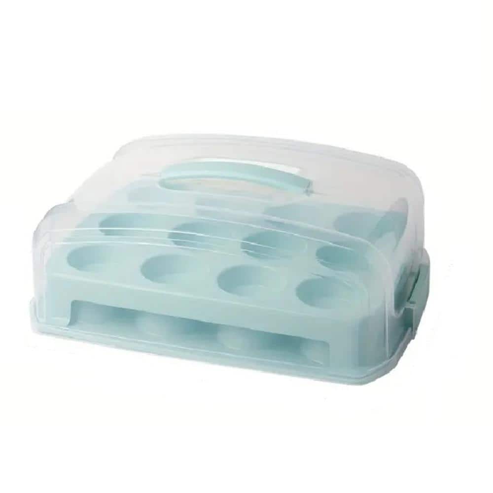 Aoibox 24-Grid Double Layer Cupcake Takeaway Box, Clear Plastic Portable  Packing Bread Box SNSA04-2IN033 - The Home Depot