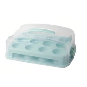24-Grid Double Layer Cupcake Takeaway Box, Clear Plastic Portable Packing Bread Box