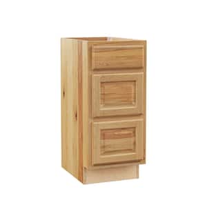 Hampton 15 in. W. x 21 in. D x 34.5 in. H Assembled Bath 3-Drawer Base Kitchen Cabinet in Natural Hickory