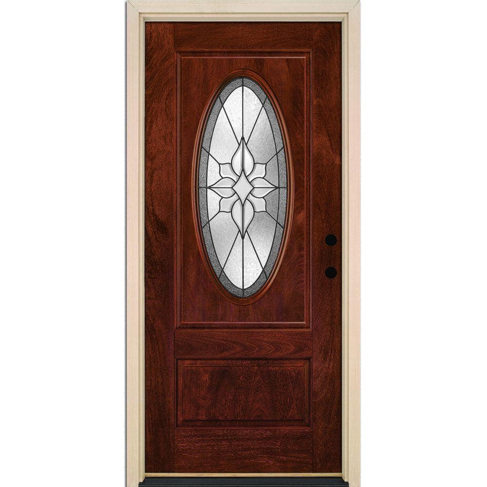 Feather River Doors 37.5 in. x 81.625 in. Stellar Patina 3/4 Oval Lite ...