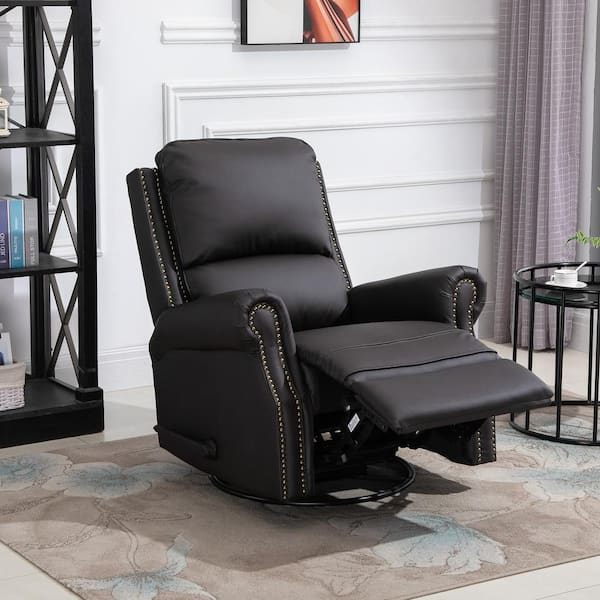 Homcom Dark Brown Pu Leather Sponge 360, Dark Brown Leather Sofa Recliner Chair