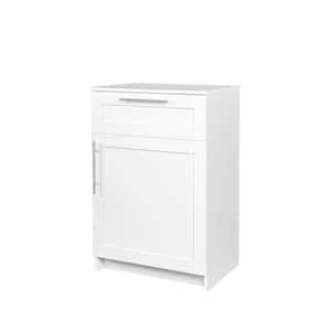 Angeles Home White Free Standing Bathroom Storage Cabinet with Large Drawer