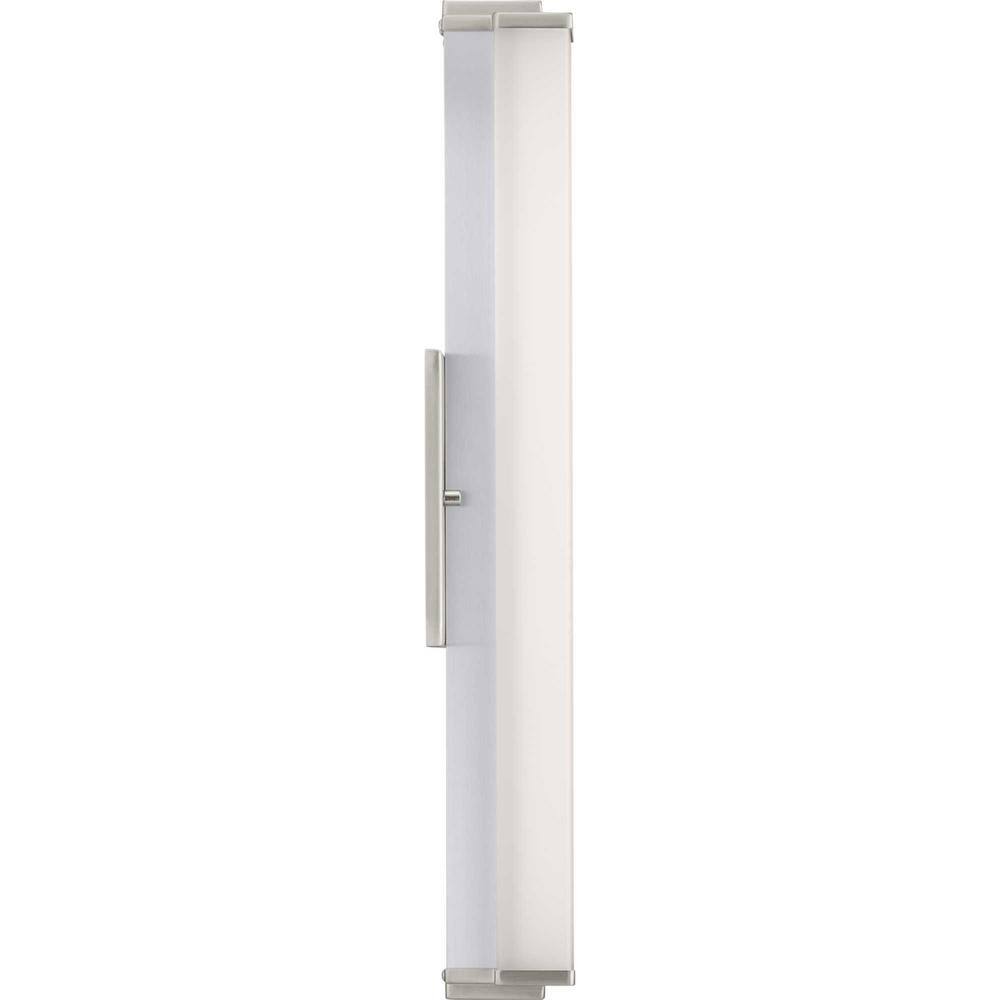 Sleek Modern 24" LED Brushed Nickel Acrylic Linear Bath Light
